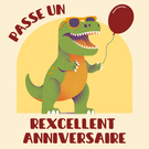 Rexcellent anniversaire avec un dinosaure amusant